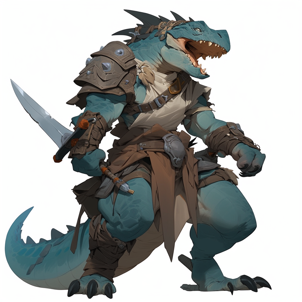 Blue kobold with daggers