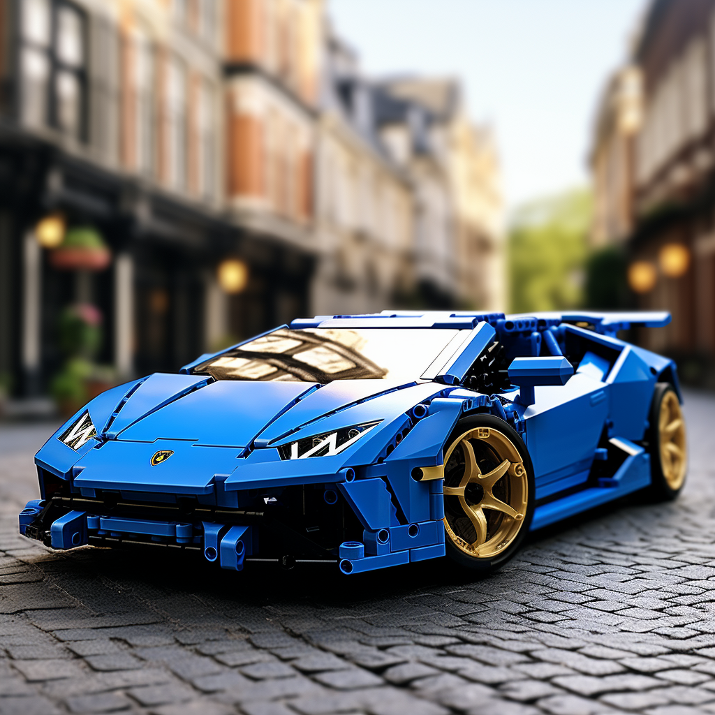 Blue Lamborghini Huracan Lego Car