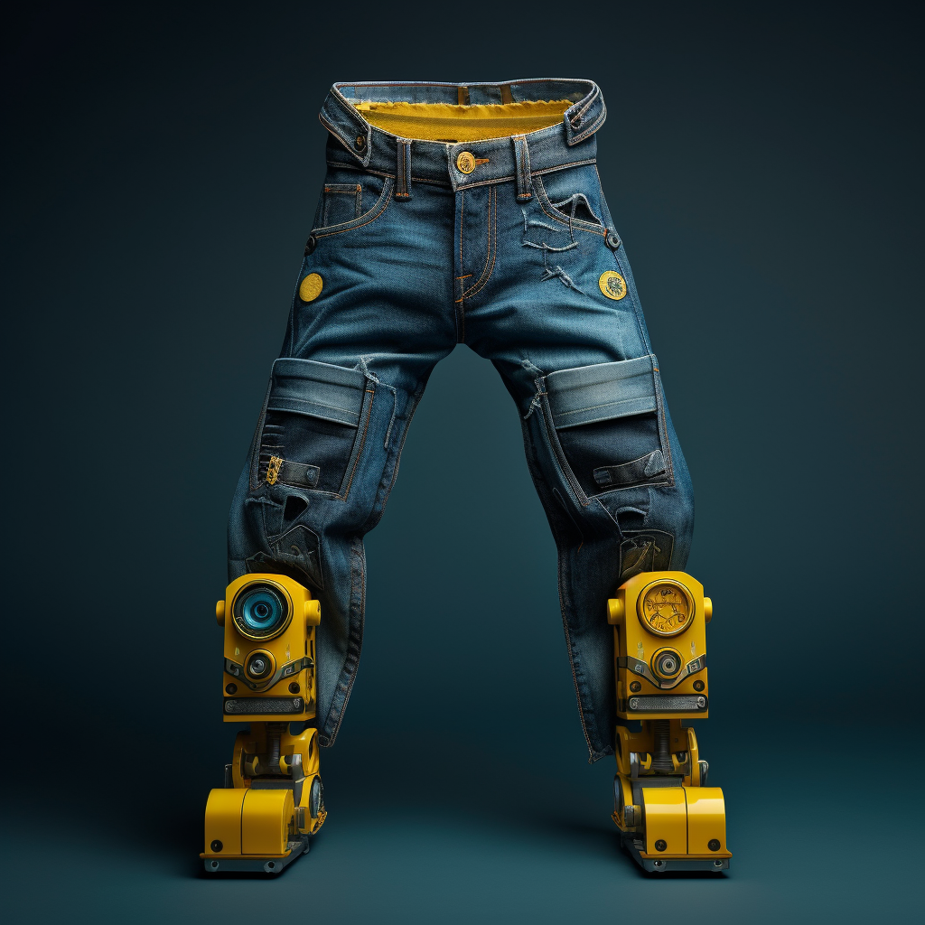 Blue Levis Jeans with Yellow Robot