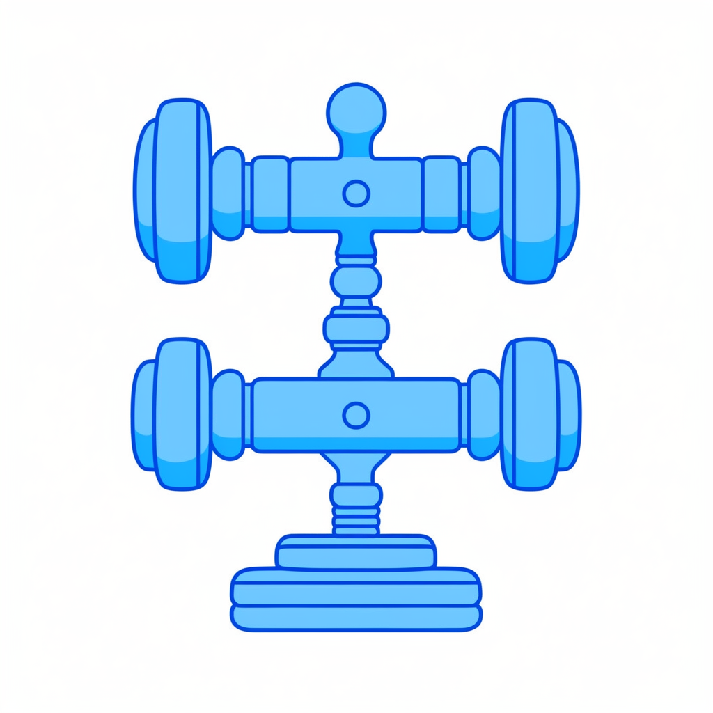 Blue Line Art Dumbbell Fitness Icon