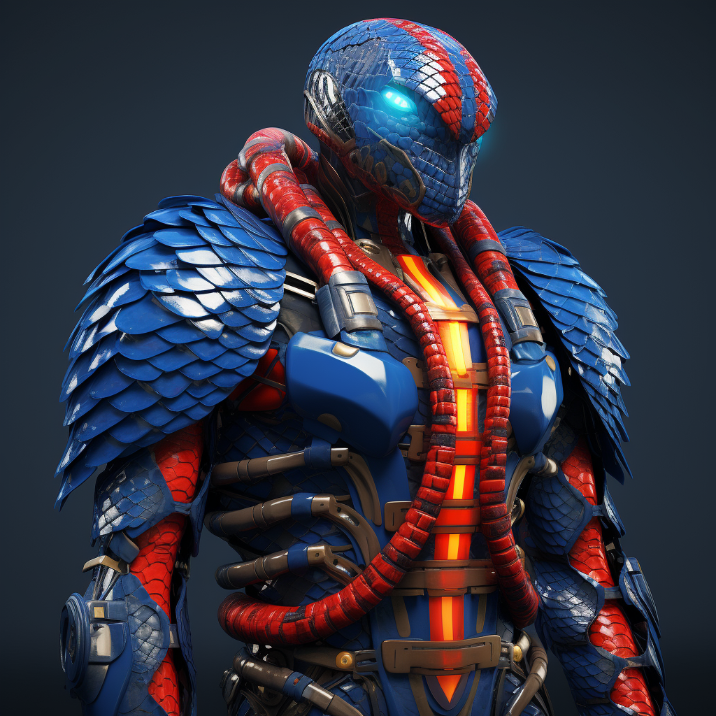 Heavily armored Blue Malayan Coral Snake warrior