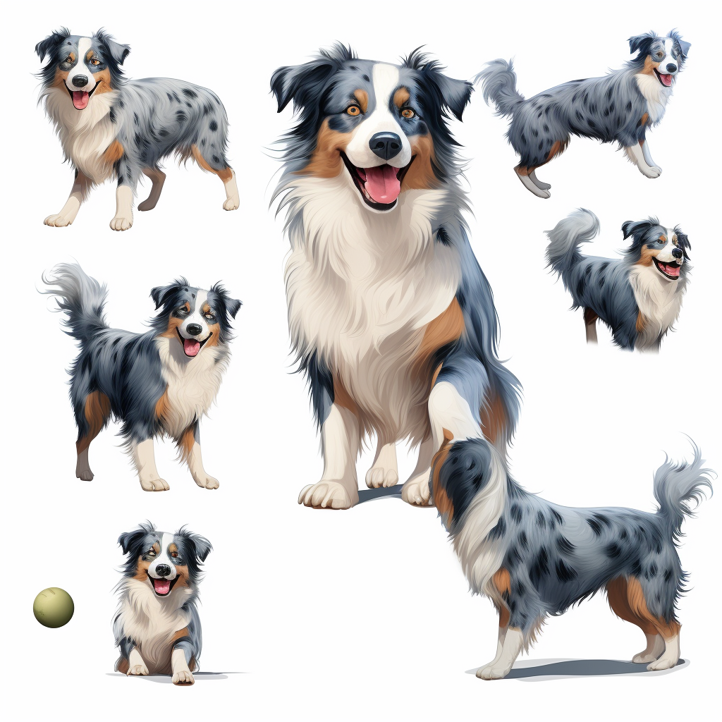 Cute Australian Shepherd with Ball in Mouth