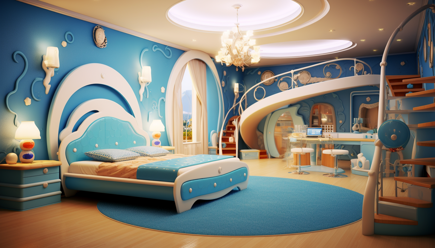 Cartoon-style Blue Modern Bedroom Furniture