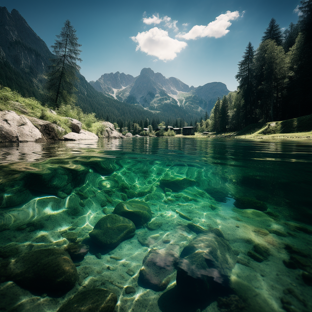 Image of peaceful blue mountain reflections  ?️?