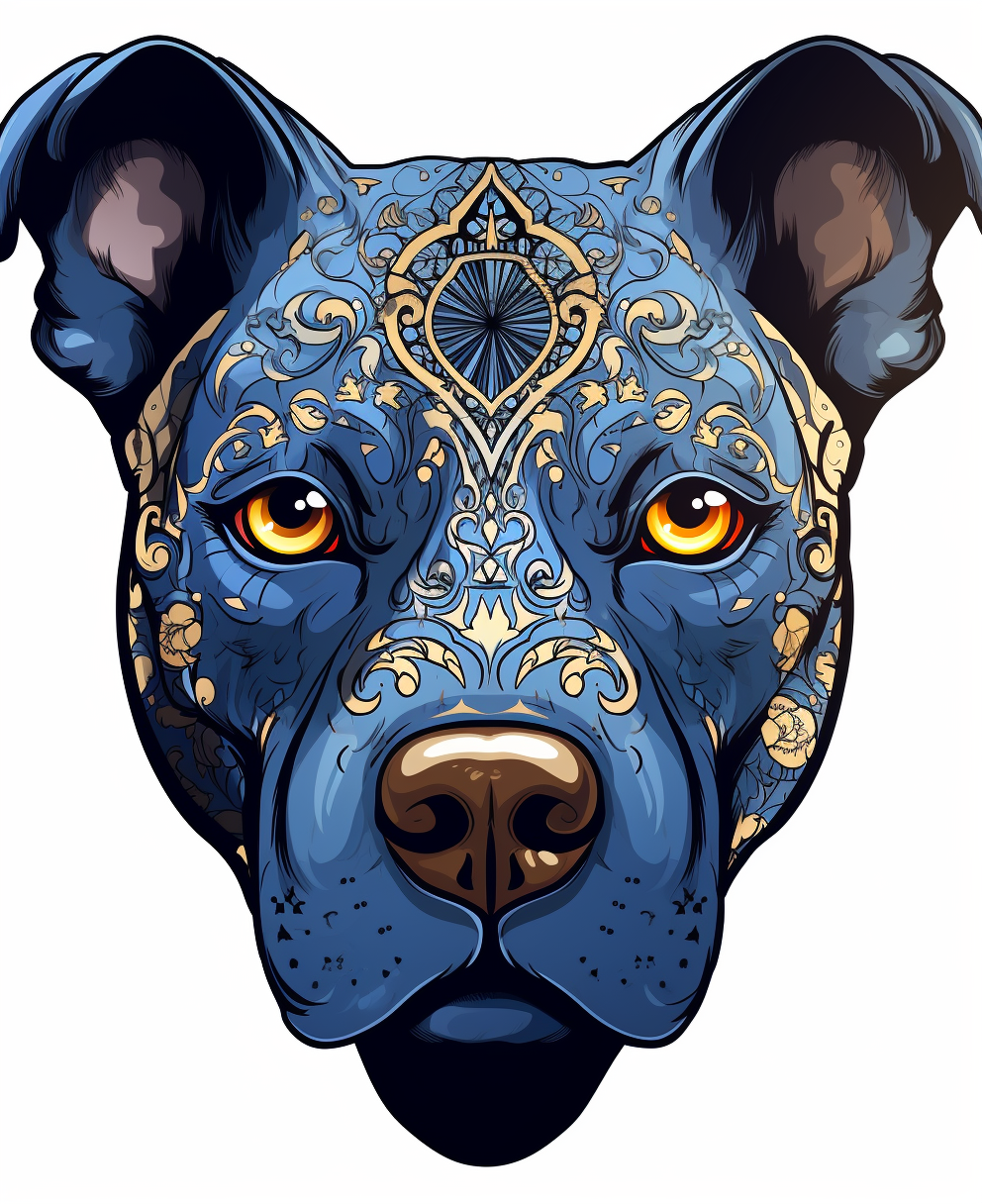 Blue Pitbull Mandala Sticker