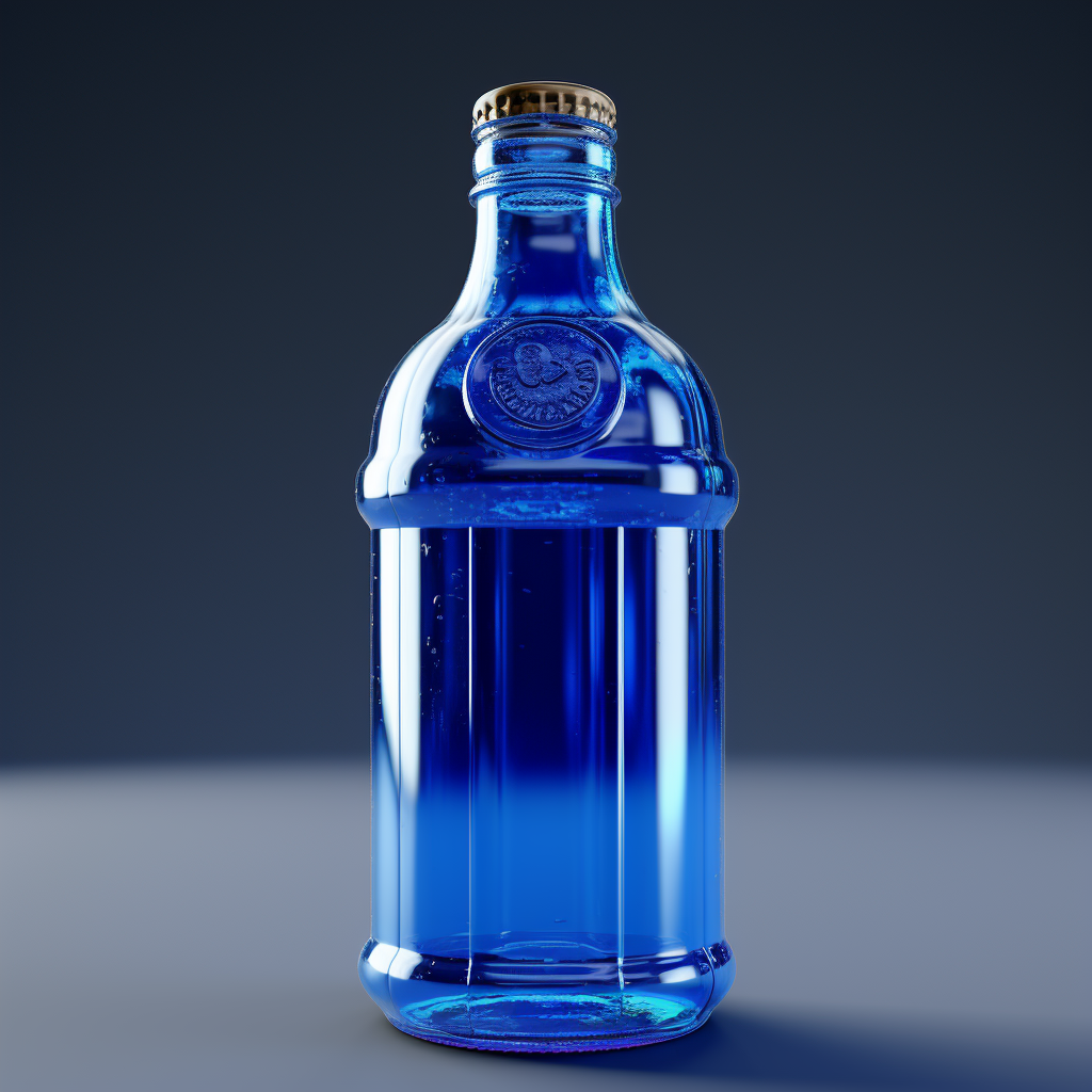 Blue Plastic Bottle with Open Cap