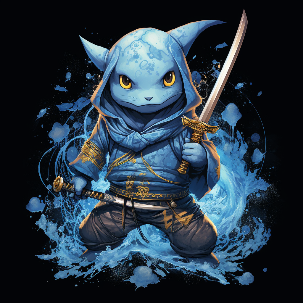 Blue Pokemon Ninja Artwork Creation