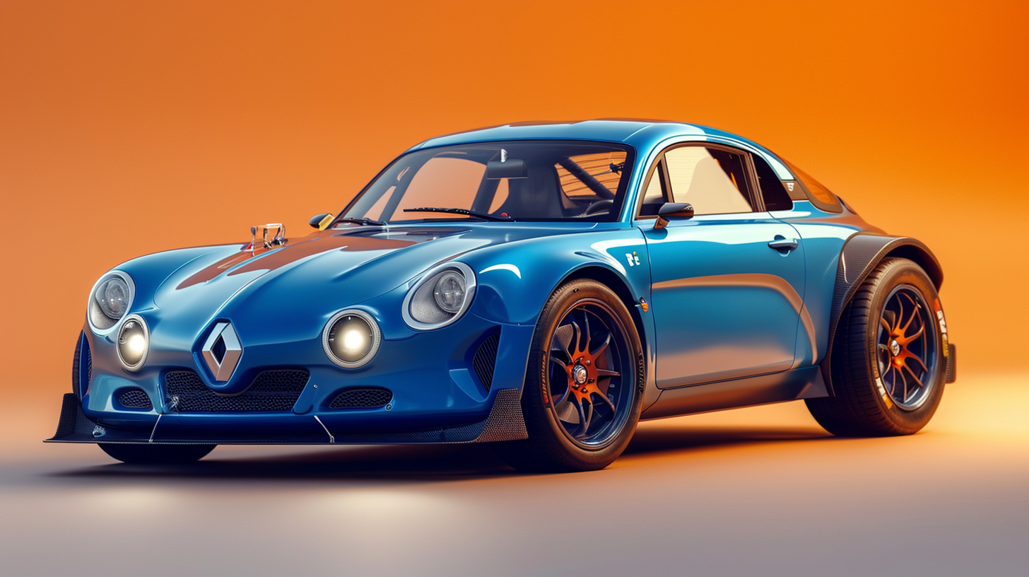 Blue Renault Alpine A110 Pickup