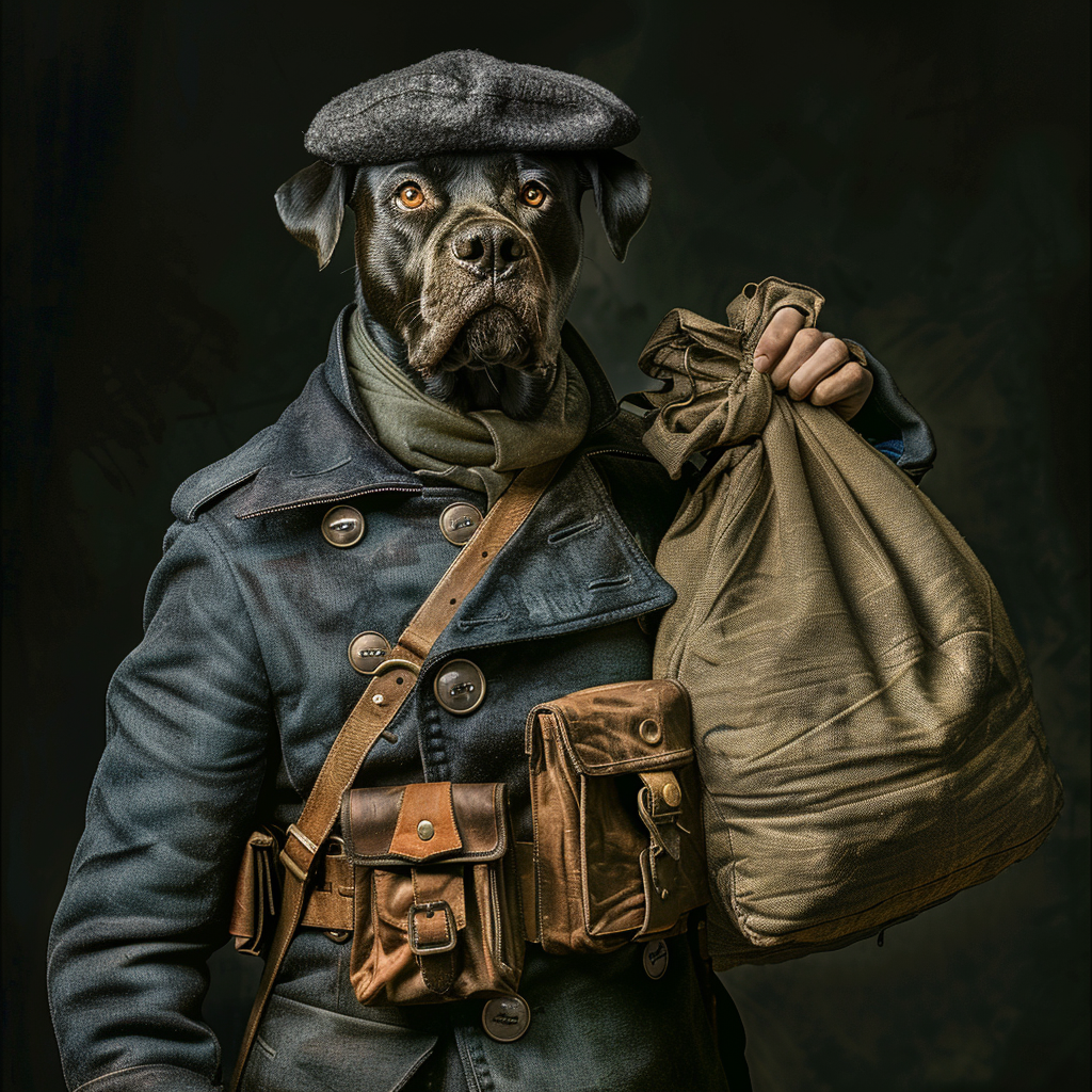 Dog man money ww2 uniform