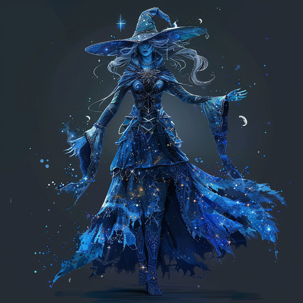 Blue Skinned Witch with 4 Arms