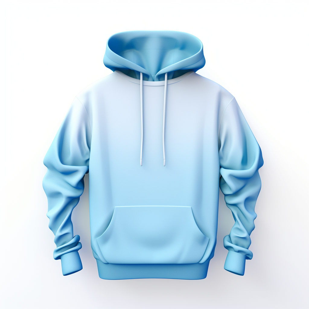 Stylish blue hoodie on white background