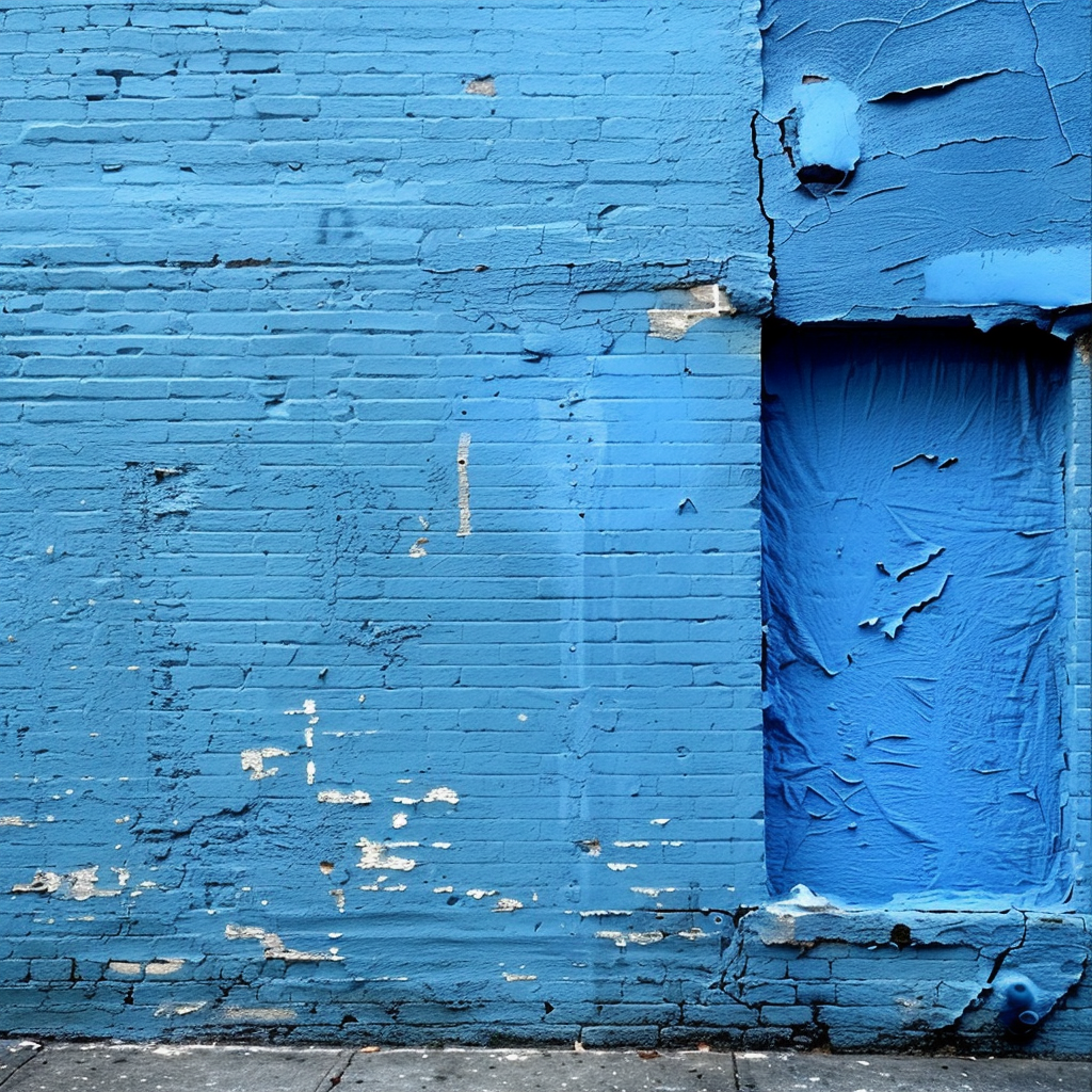 Graffiti-like Blue Street Wall