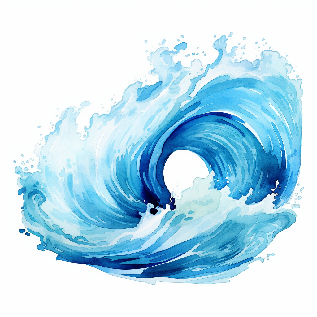 Beautiful blue watercolor wave effects