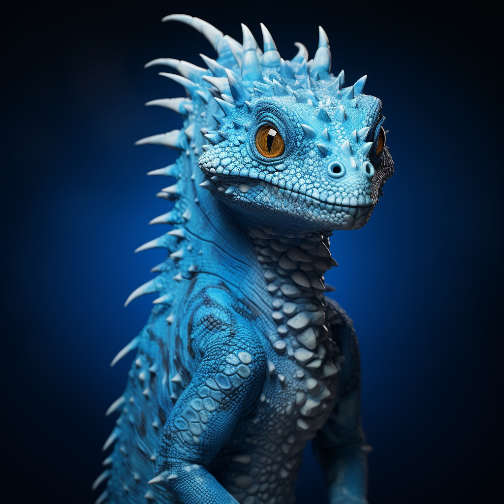 Blue werelizard creature in action