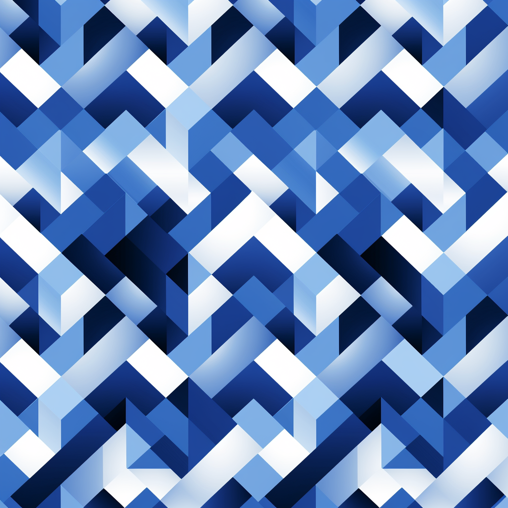 Abstract geometric pattern in blue and white