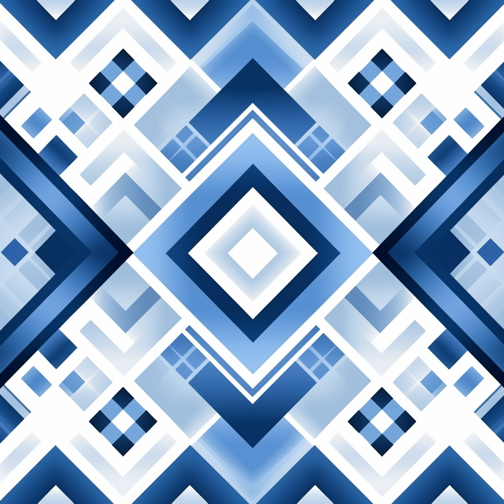 Simple blue and white geometric pattern