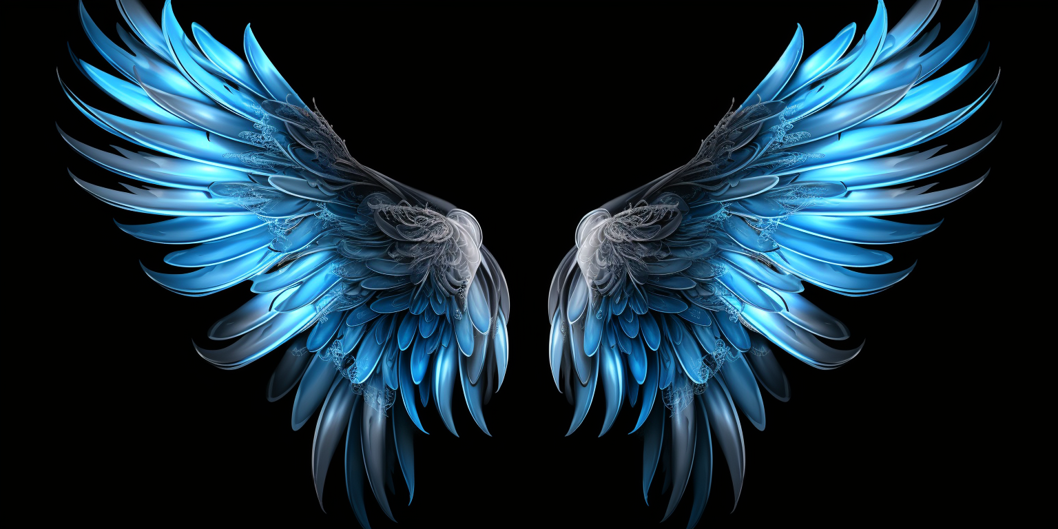 Blue wings in flight vector graphic