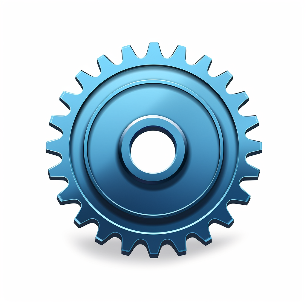 Blue gear icon for website optimization