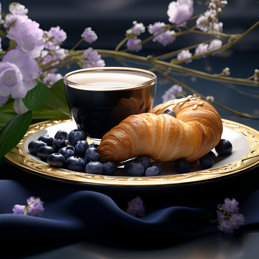 Delicious Blueberry Danish with Butterfly Pea Flowers