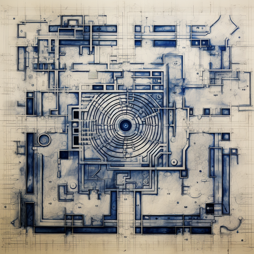 Maze floor plan blueprint design