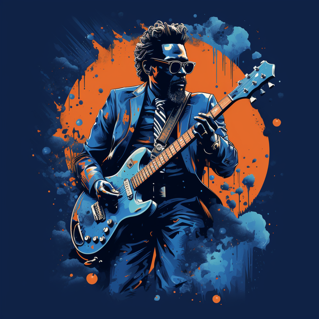 Stylish blues graphic t-shirt