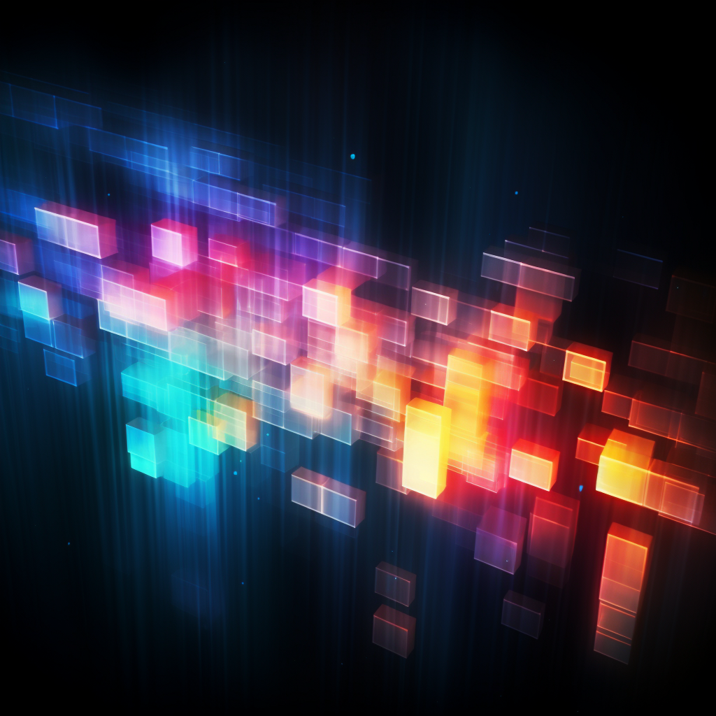 Blurred colorful code on black background