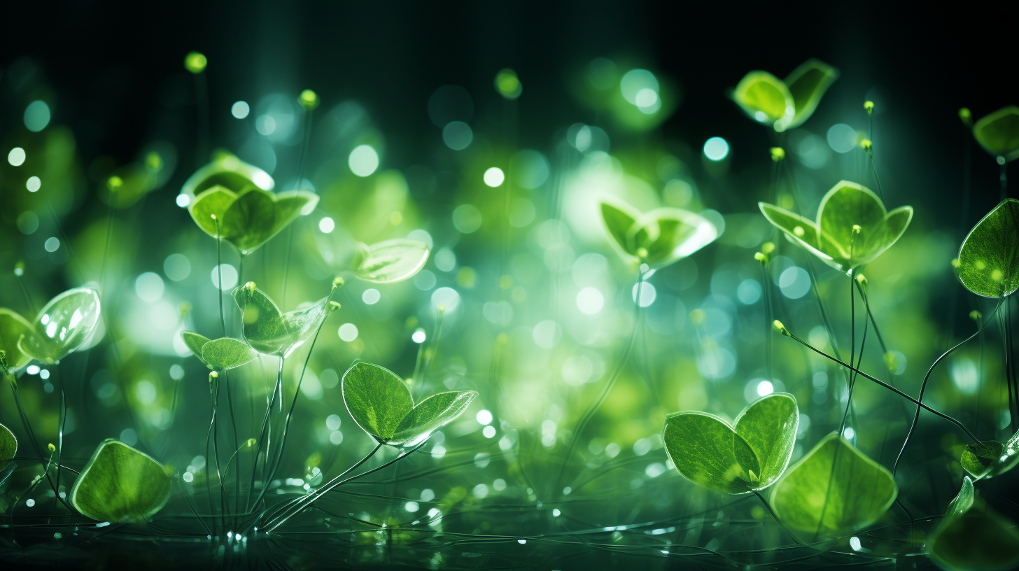 Transparent leaves with blurred light circles