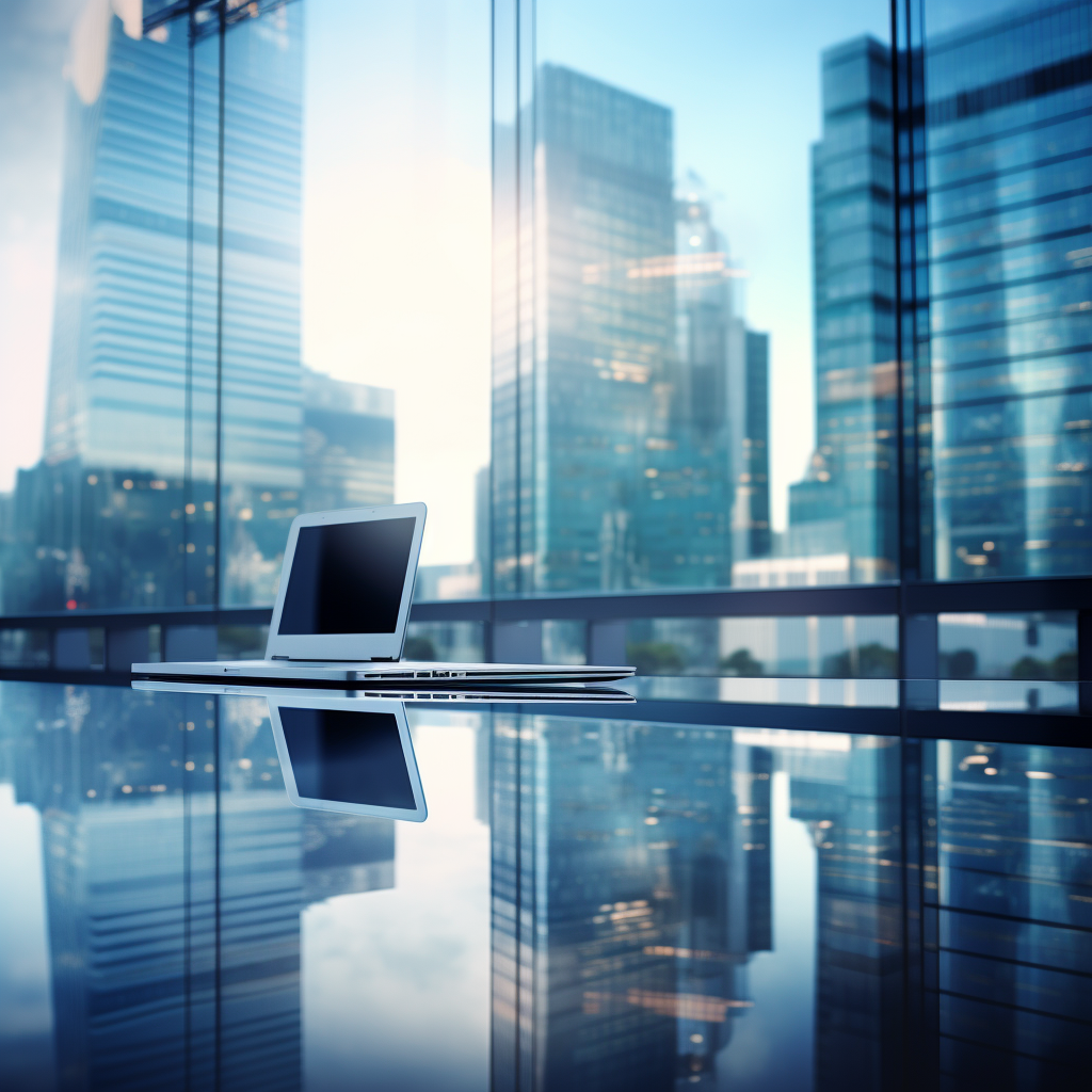 Glass office with blurry windows