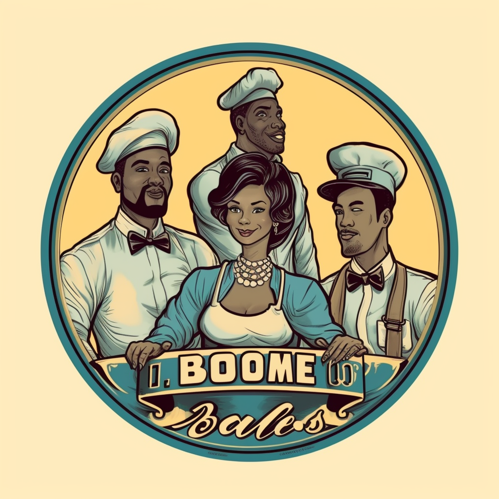 Cartoon logo for BMORE BE BU$$IN restaurant