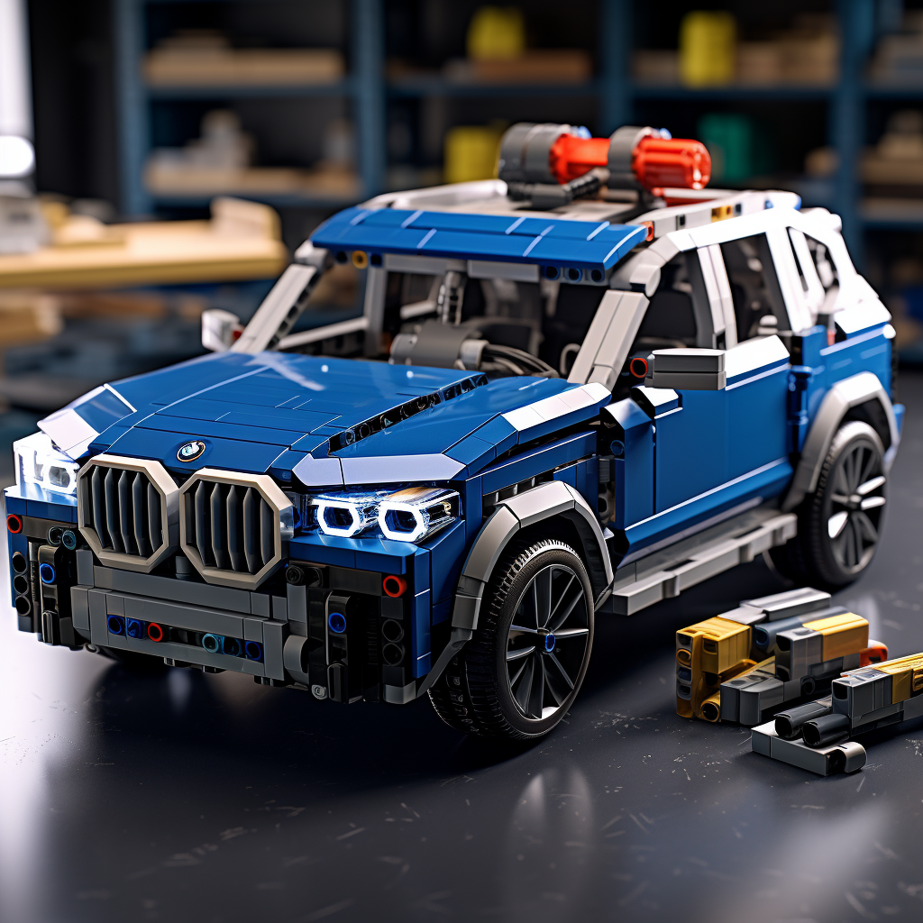 BMW iX3 Lego Set with Box Render