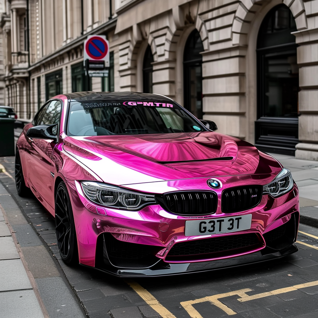 Pink BMW with G3T Logo