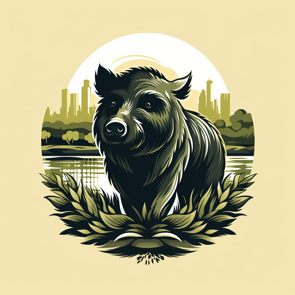 Minimalistic boar spotting city app logo