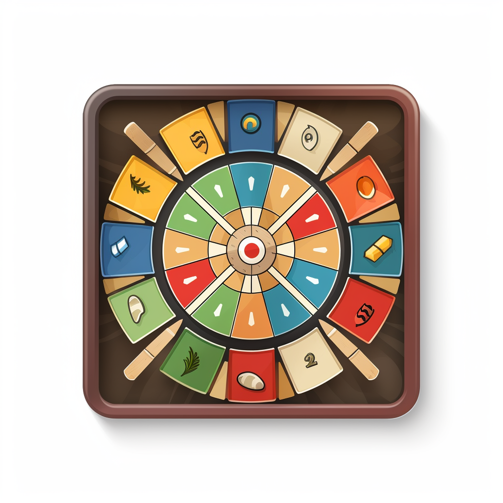 Board game icon with a cartwheel