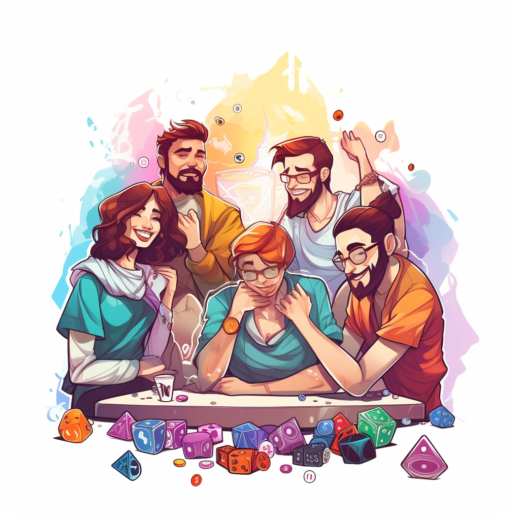 Boardgame players sticker design