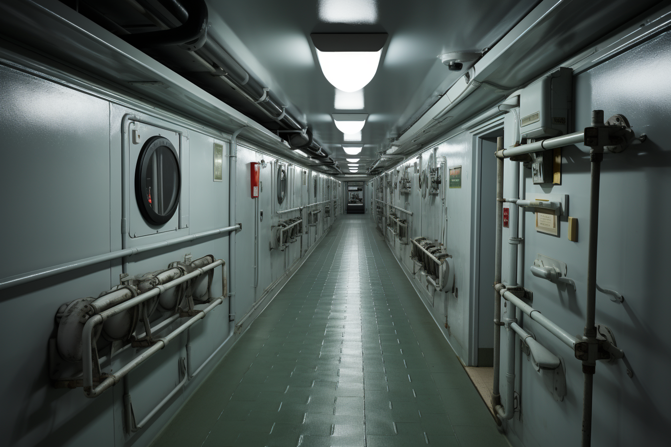 Boat metal corridor HMS Belfast