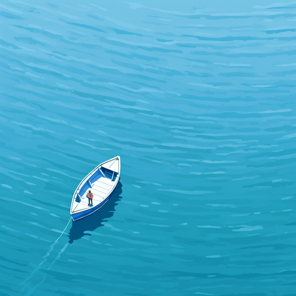 Boat on the Sea From Above