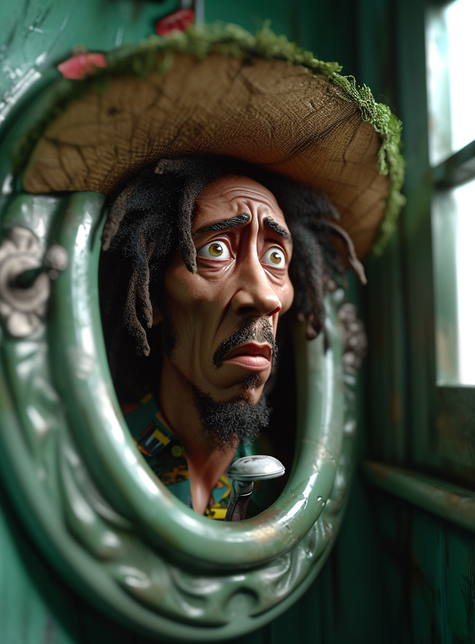 Bob Marley Victorian Toilet Cartoon Character