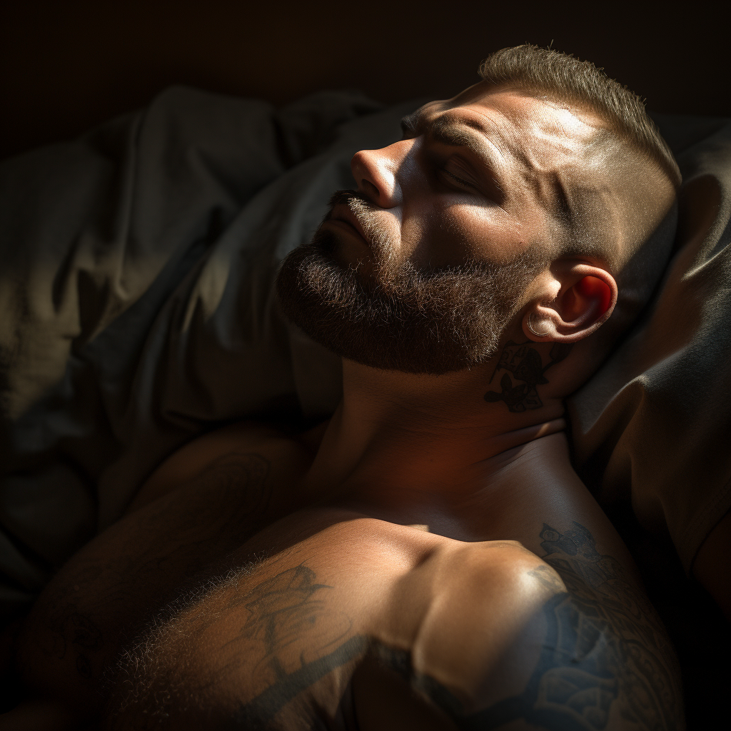 Strongman Cowboy in Bed Headshot