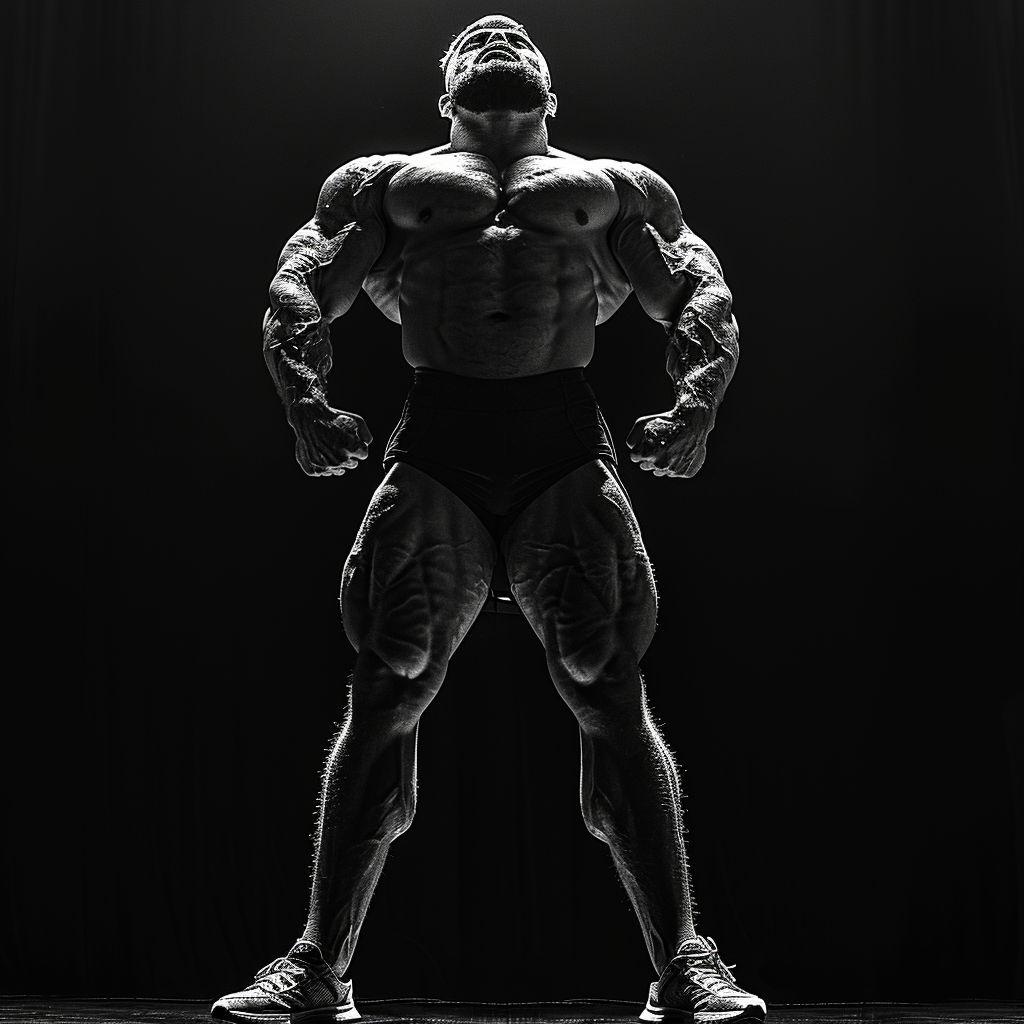 Enormous Muscles Bodybuilder Hands on Hips