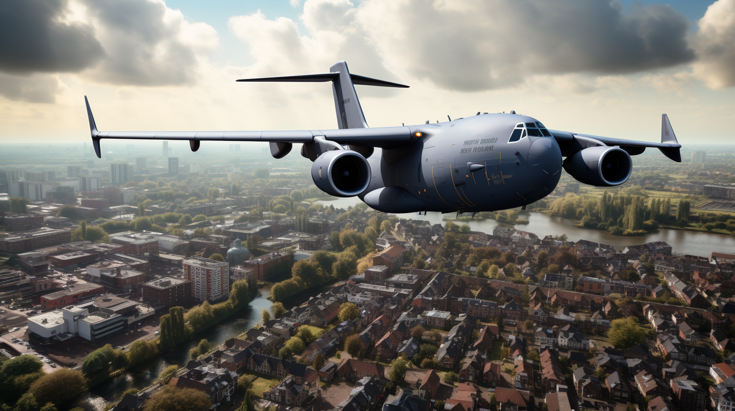 Boeing C-17 Globemaster Flying over Amsterdam