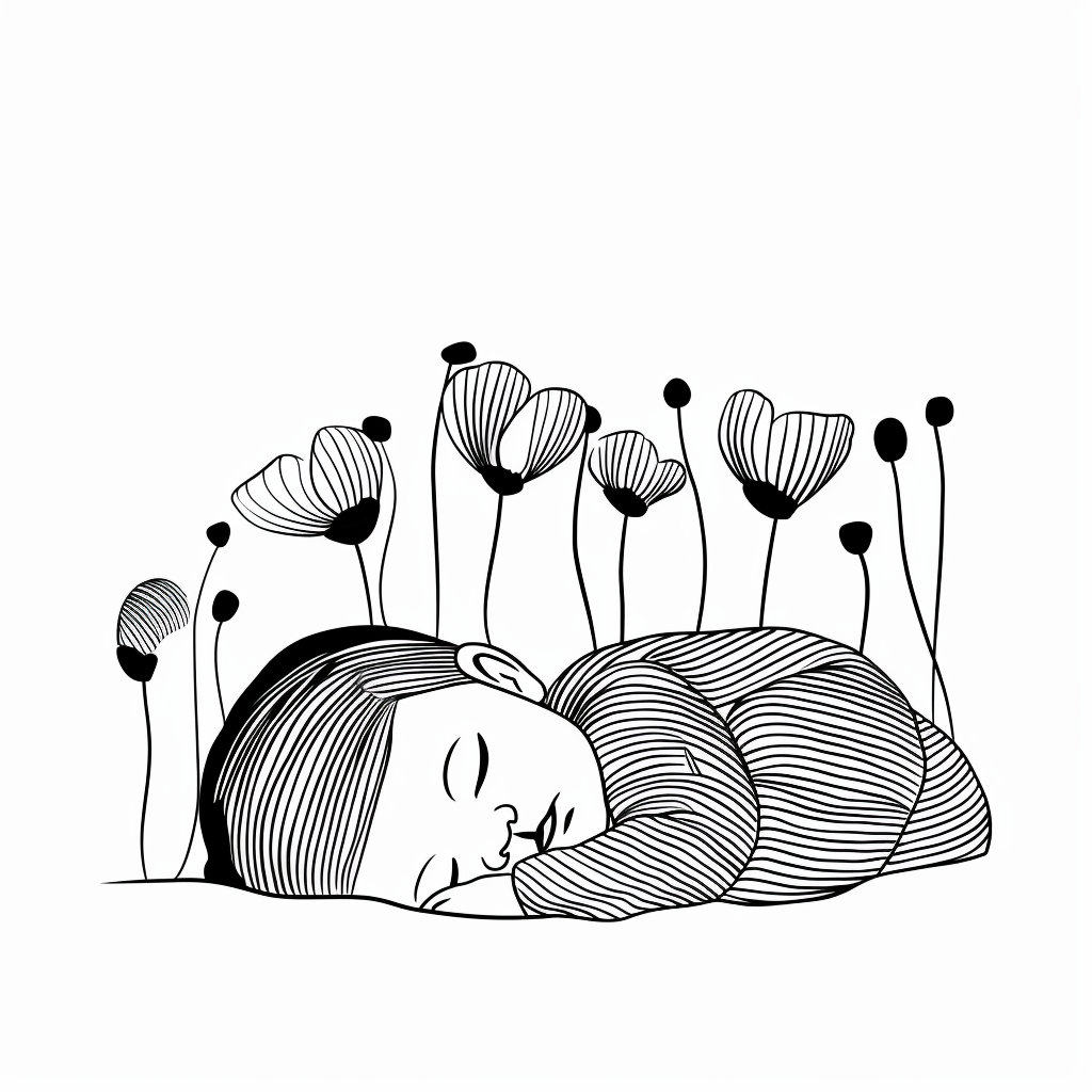 Minimalist style newborn baby drawing