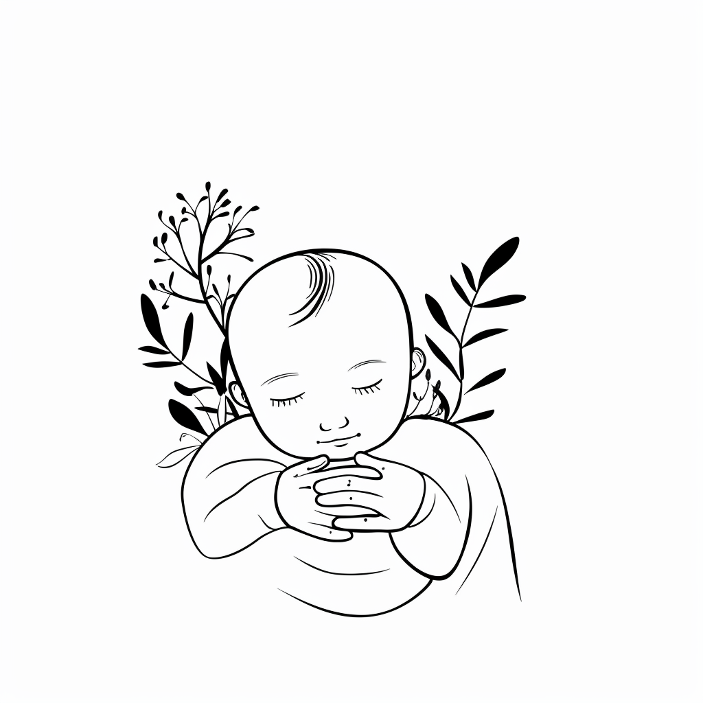 Cute Bohemian Newborn Baby Drawing