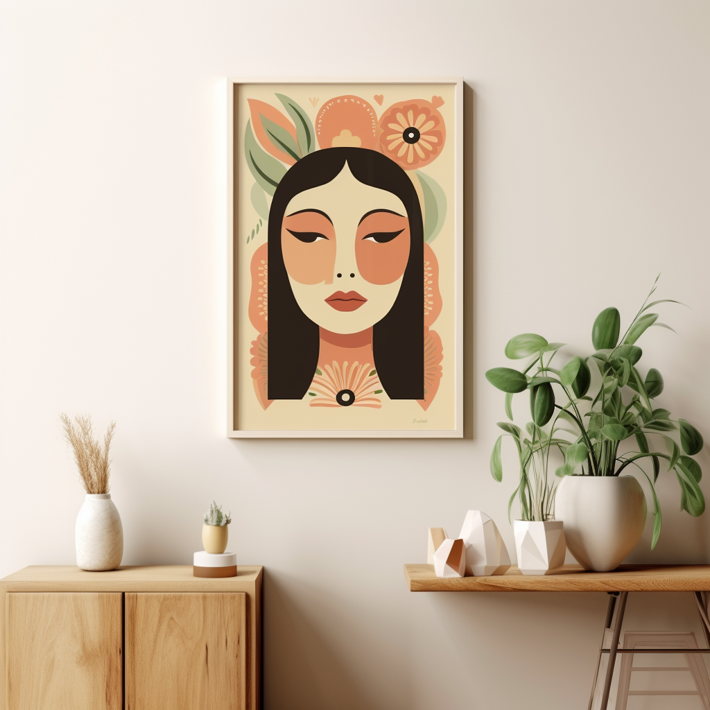 Stylish boho wall art print