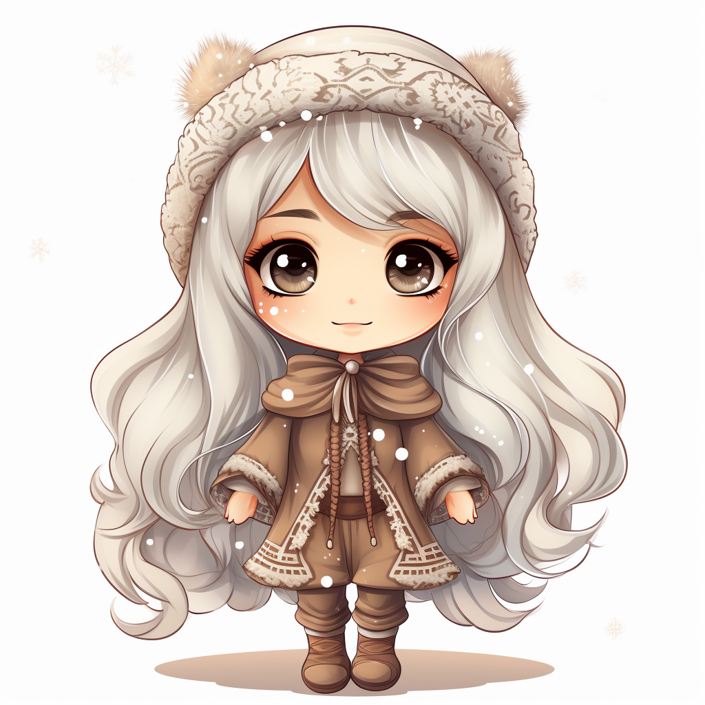 Chibi Mrs. Santa in Boho Style