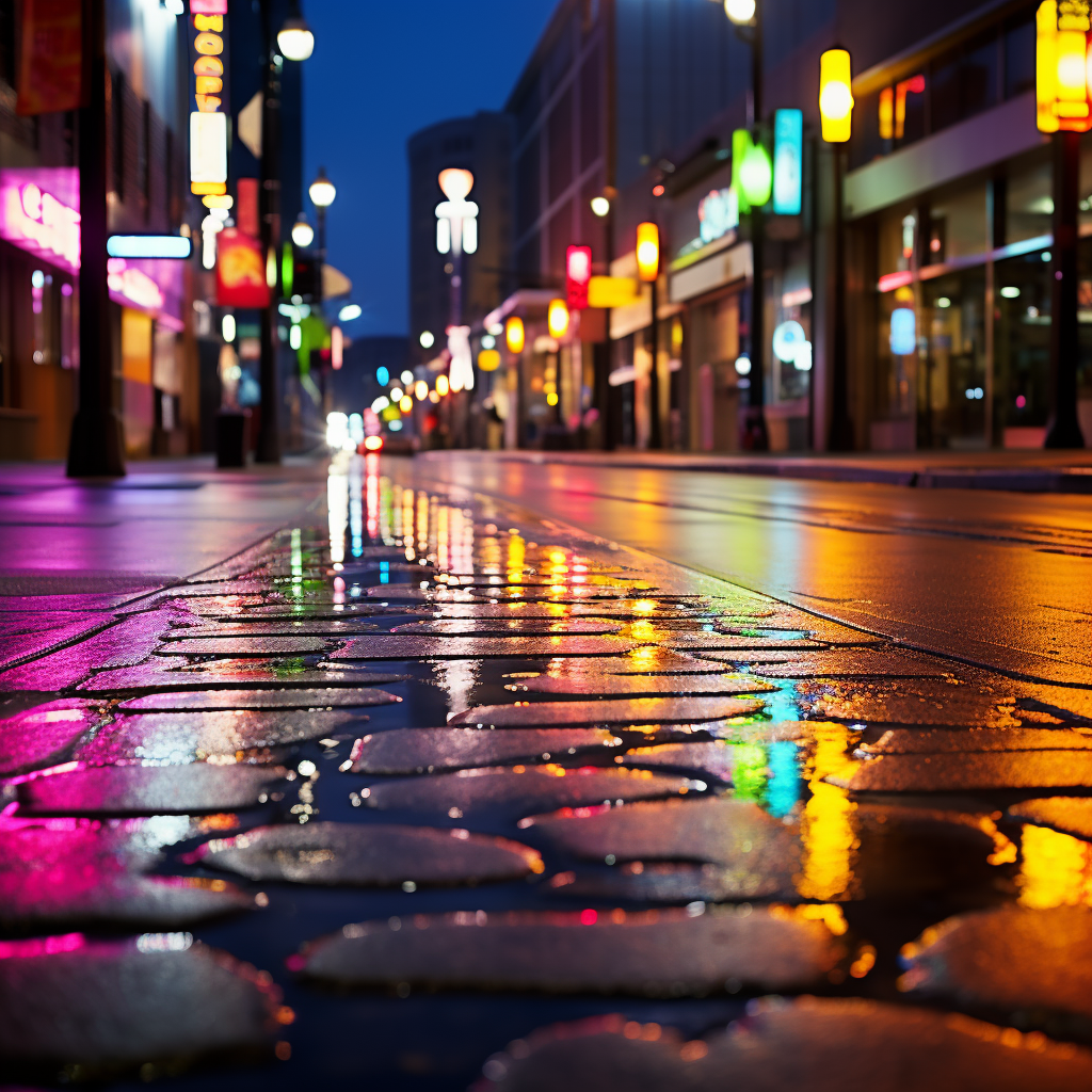 Gorgeous bokeh lights at sunset