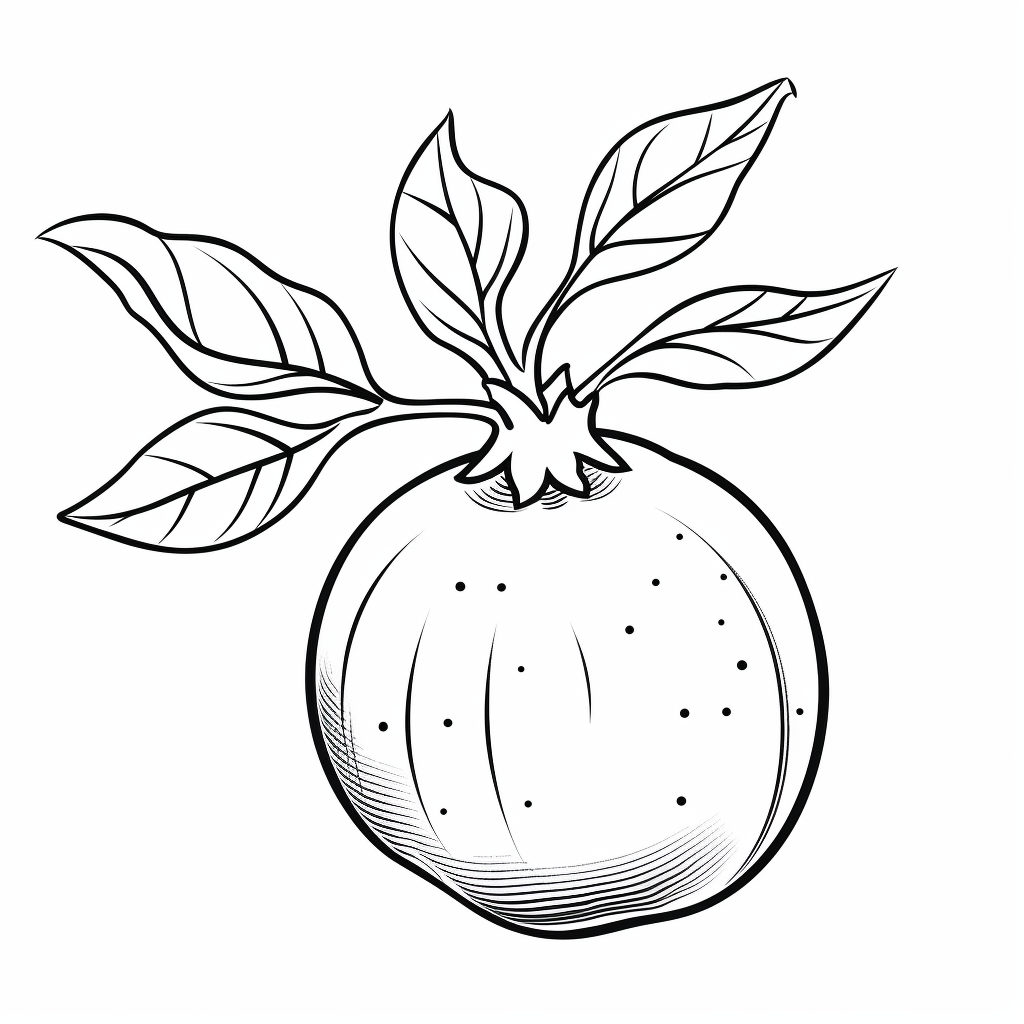 Simple Pomegranate Coloring Page