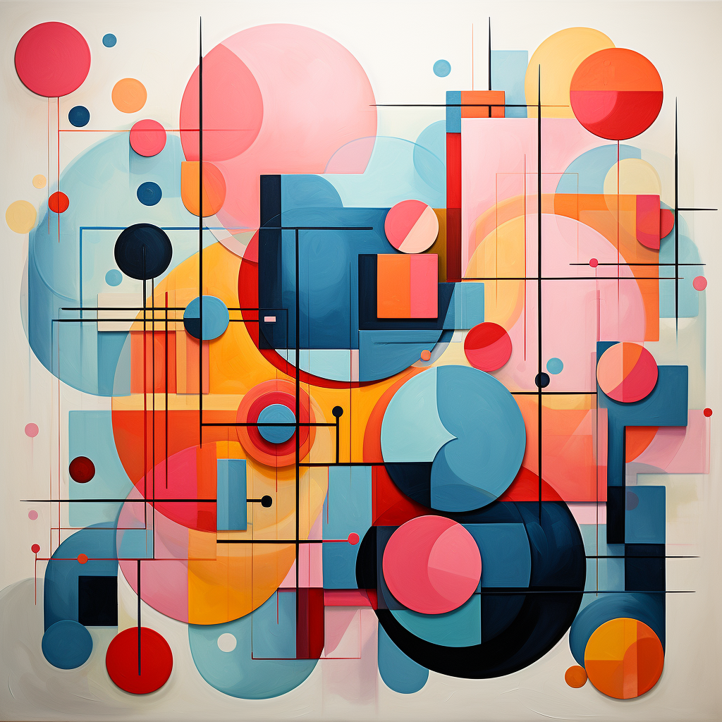 Abstract geometric shapes in bold colors