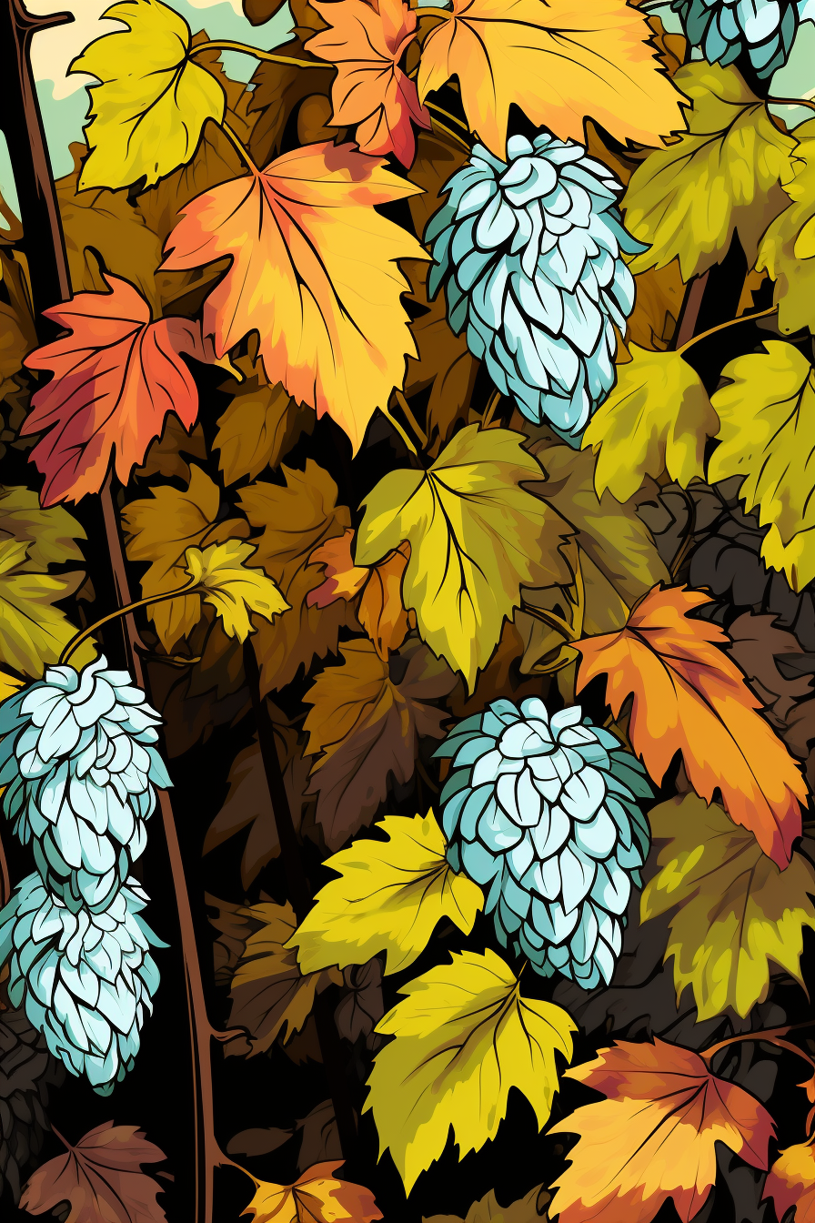 Vibrant hops on bold background