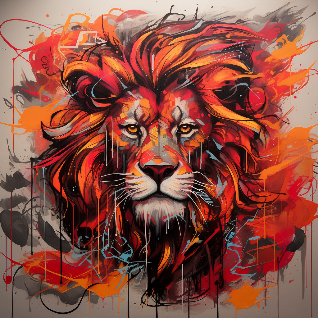 Graffiti of a fierce lion