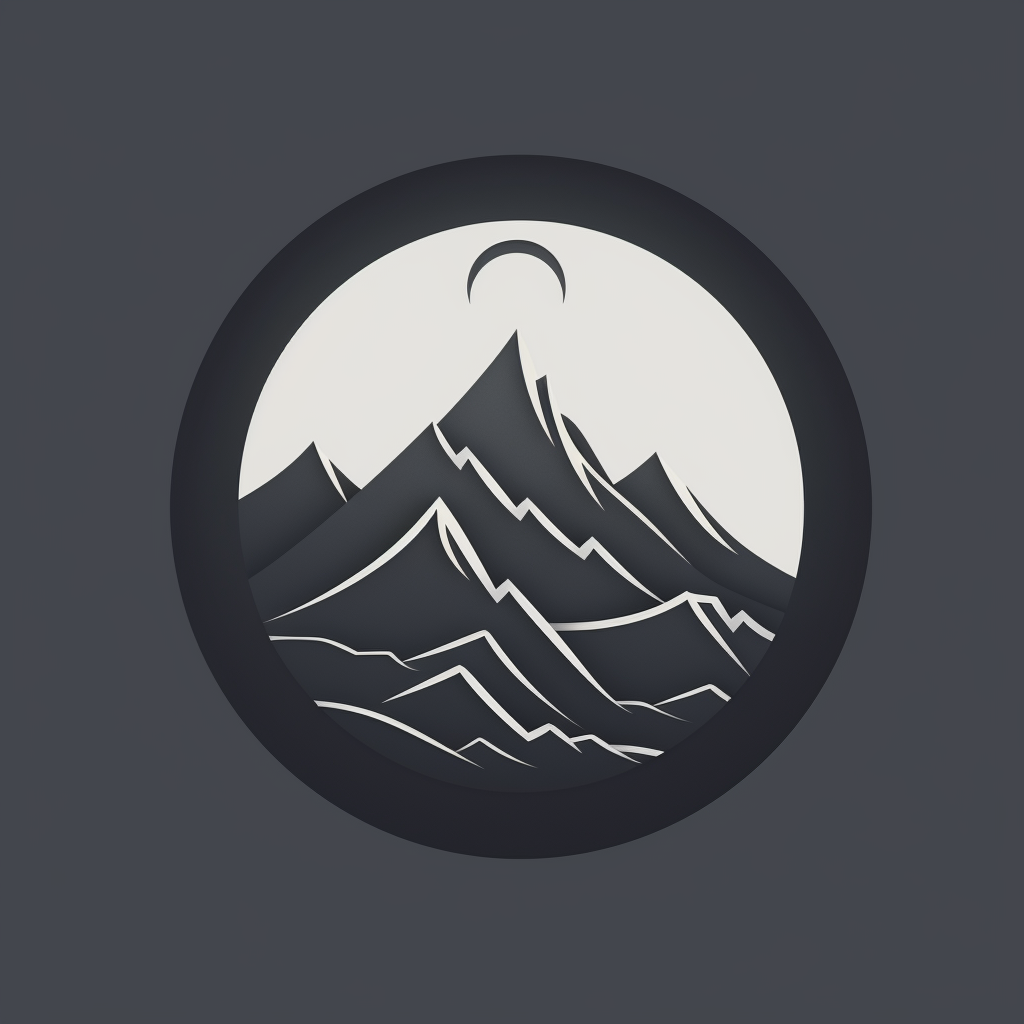 Black and White Bold Mountain Logo